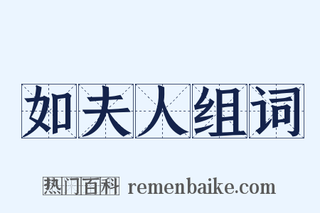 如夫人组词是什么意思的图片